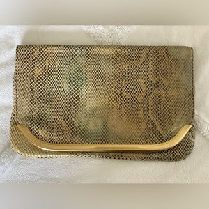 Banana Republic faux snake skin clutch